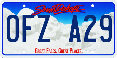 SD license plate 0FZA29