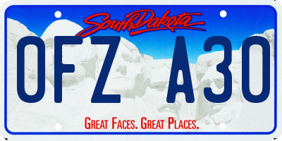 SD license plate 0FZA30