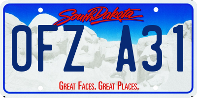 SD license plate 0FZA31