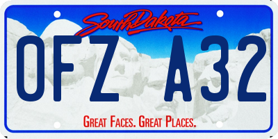 SD license plate 0FZA32