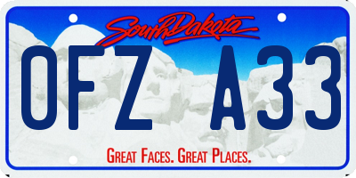 SD license plate 0FZA33