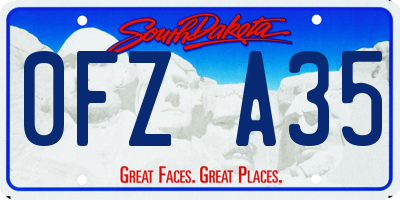 SD license plate 0FZA35