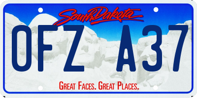 SD license plate 0FZA37