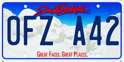 SD license plate 0FZA42