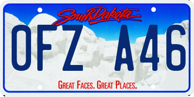 SD license plate 0FZA46