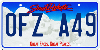 SD license plate 0FZA49