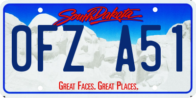 SD license plate 0FZA51