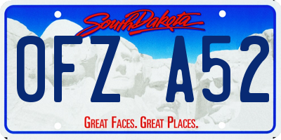 SD license plate 0FZA52