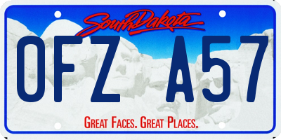 SD license plate 0FZA57