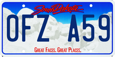 SD license plate 0FZA59