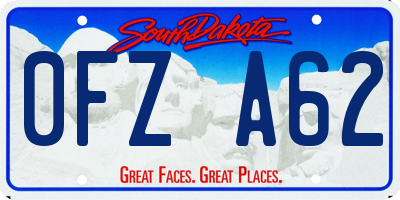 SD license plate 0FZA62