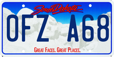 SD license plate 0FZA68