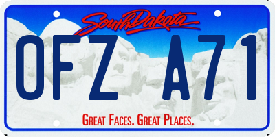 SD license plate 0FZA71