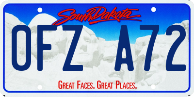 SD license plate 0FZA72