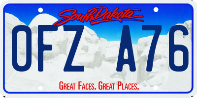 SD license plate 0FZA76