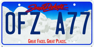 SD license plate 0FZA77
