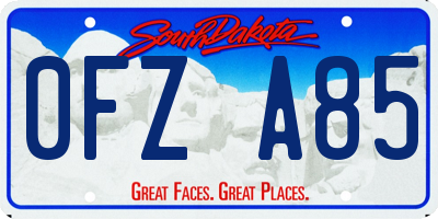 SD license plate 0FZA85