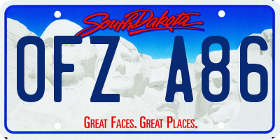 SD license plate 0FZA86