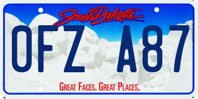 SD license plate 0FZA87
