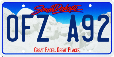 SD license plate 0FZA92