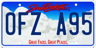 SD license plate 0FZA95