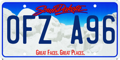 SD license plate 0FZA96