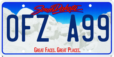 SD license plate 0FZA99