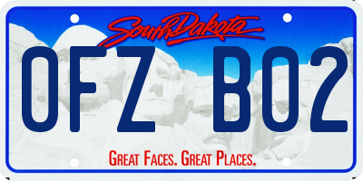 SD license plate 0FZB02