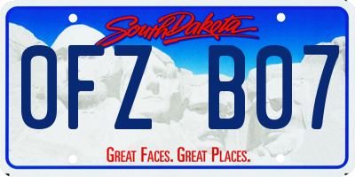 SD license plate 0FZB07