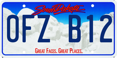SD license plate 0FZB12