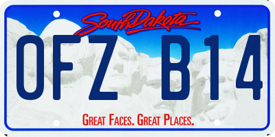 SD license plate 0FZB14