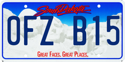 SD license plate 0FZB15