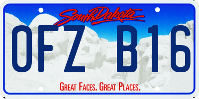 SD license plate 0FZB16