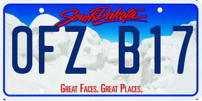 SD license plate 0FZB17