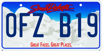 SD license plate 0FZB19