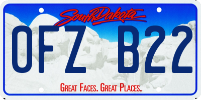 SD license plate 0FZB22