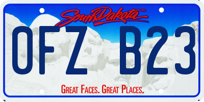 SD license plate 0FZB23