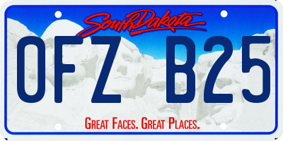 SD license plate 0FZB25