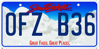 SD license plate 0FZB36