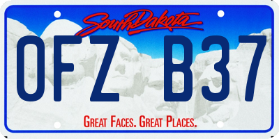SD license plate 0FZB37