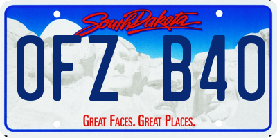 SD license plate 0FZB40