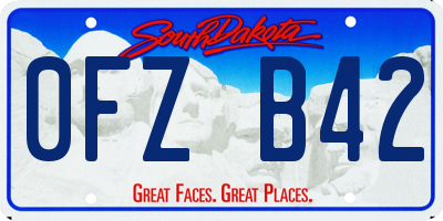 SD license plate 0FZB42