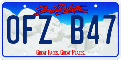 SD license plate 0FZB47
