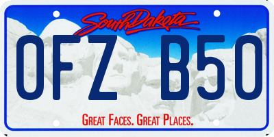 SD license plate 0FZB50