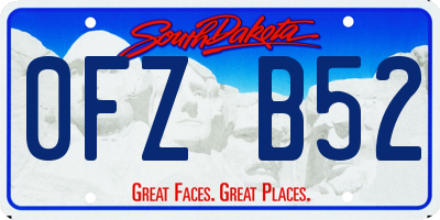 SD license plate 0FZB52