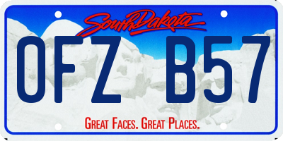 SD license plate 0FZB57