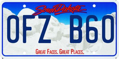 SD license plate 0FZB60