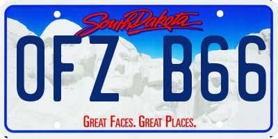 SD license plate 0FZB66