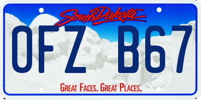 SD license plate 0FZB67