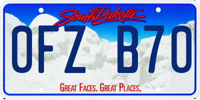 SD license plate 0FZB70